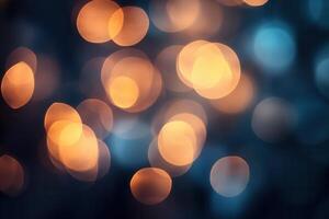 Abstract bokeh background with orange and blue lights. photo