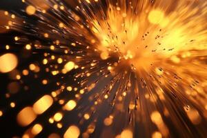 Abstract golden light burst background. photo