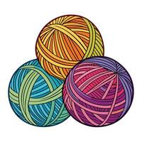 Three balls of yarn in different colors vector