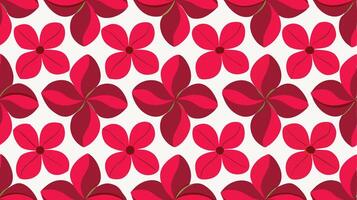 A red and white pattern with flowers vector