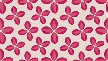 A pattern with red flowers on a light pink background vector