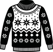 A black and white sweater with stars on it vector