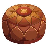 An illustration of a round box with a star on top vector