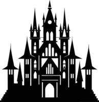 A castle with spires and towers on a white background vector