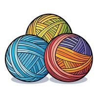 Three balls of yarn with different colors vector