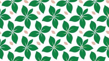 A green and pink pattern with leaves vector