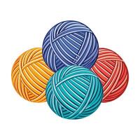 Three balls of yarn on a white background vector