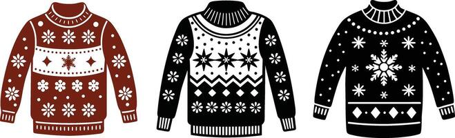 Three sweaters with different designs vector