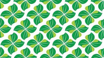 A green and white pattern with leaves vector