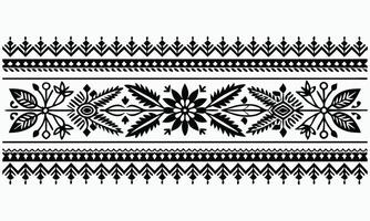 A black and white pattern with a floral design vector