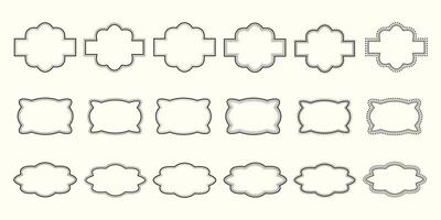 set of blank stickers and label frames, a retro style writing area, decorative frames, decorative vintage frames. vector