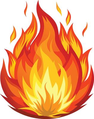 Intense Fire Flames Design Available on EPS File