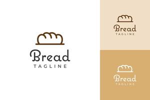 Bread logo design simple with outline vector