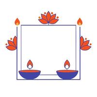 Diwali diyas and peacock feathers framing a vibrant copy space with Celebrate Happiness wording vector
