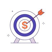 Dollar sign and target isolated on a white background vector