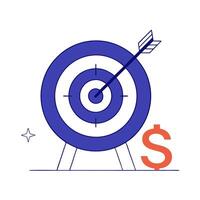 Dollar sign and target with the word Goals isolated on a white background vector