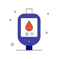 Floating diabetes management app and glucose test strip on white background vector