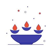 Floating Diwali sweets platter with glowing diyas suspended mid air isolated on a white background vector