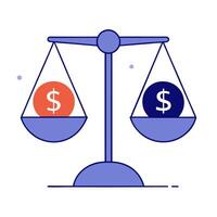 Floating dollar sign and scales with Equity Balance text vector