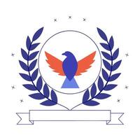 Glossy background with eagle and flag elements vector