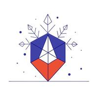 Floating Frost Crystal with Chill Effect and Copy Space vector