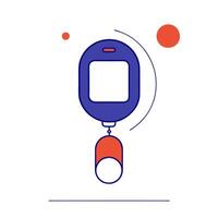 Floating glucose meter and awareness bracelet on white background vector