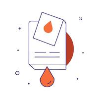 Diabetes awareness pamphlet and lancet floating together on white background vector