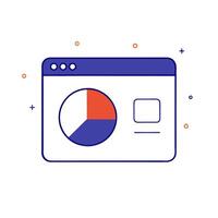 Dashboard icon with a pie chart vector