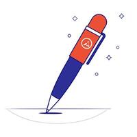 Holographic pen with Labh Pancham symbol and copy space vector