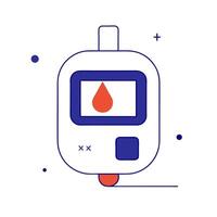 Diabetes management app and glucose strip with Technology for Health text vector
