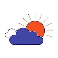 Floating Cloud and Sun Ray with Sunrise Glow Text vector