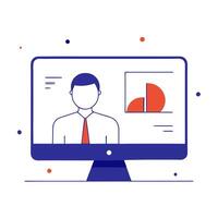 Data analyst visualizing glossy predictive models vector