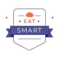 Diabetic meal icon and nutrition label with Eat Smart text vector