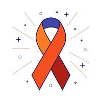 Glowing digital art of diabetic awareness ribbon with holographic effects vector