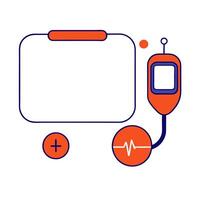 Glucose meter and stethoscope border frame with Track Your Diabetes text vector