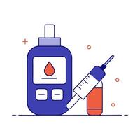 Insulin vial and glucometer with Manage with Precision text vector