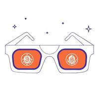 Holographic glasses with Labh Pancham symbol and copy space vector