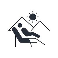 sun bathing icon. .Editable stroke.linear style sign for use web design,logo.Symbol illustration. vector