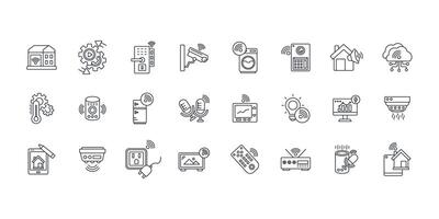 Home automation icon set..Editable stroke.linear style sign for use web design,logo.Symbol illustration. vector