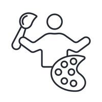 Painter icon. .Editable stroke.linear style sign for use web design,logo.Symbol illustration. vector