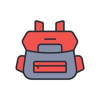 backpack icon. .Editable stroke.linear style sign for use web design,logo.Symbol illustration. vector