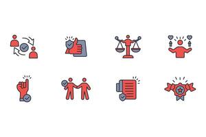 Trust icon set..Editable stroke.linear style sign for use web design,logo.Symbol illustration. vector