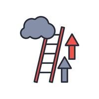 up stairs icon. .Editable stroke.linear style sign for use web design,logo.Symbol illustration. vector