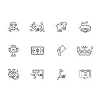 Football and soccer icon set..Editable stroke.linear style sign for use web design,logo.Symbol illustration. vector