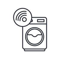 smart washer icon. .Editable stroke.linear style sign for use web design,logo.Symbol illustration. vector