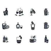 Drinks icon set..Editable stroke.linear style sign for use web design,logo.Symbol illustration. vector