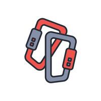 Carabiner icon. .Editable stroke.linear style sign for use web design,logo.Symbol illustration. vector