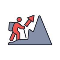 Hiking icon. .Editable stroke.linear style sign for use web design,logo.Symbol illustration. vector