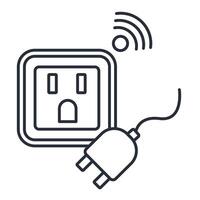 smart plug icon. .Editable stroke.linear style sign for use web design,logo.Symbol illustration. vector