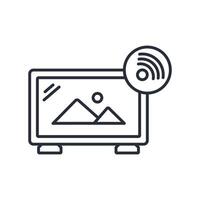 Smart tv icon. .Editable stroke.linear style sign for use web design,logo.Symbol illustration. vector